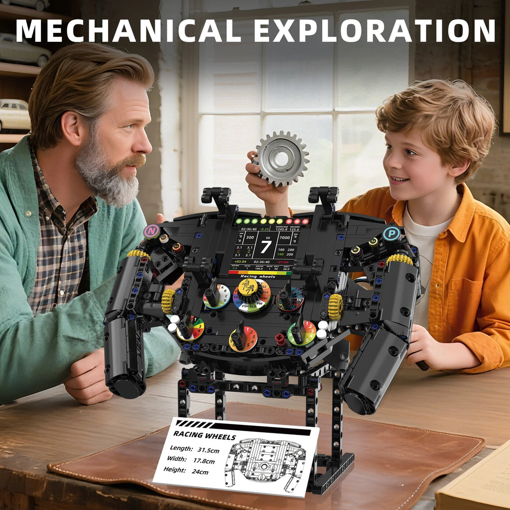 833 PCS Steering Wheel Building Blocks – Racing Simulation Model & Phone Holder Toy