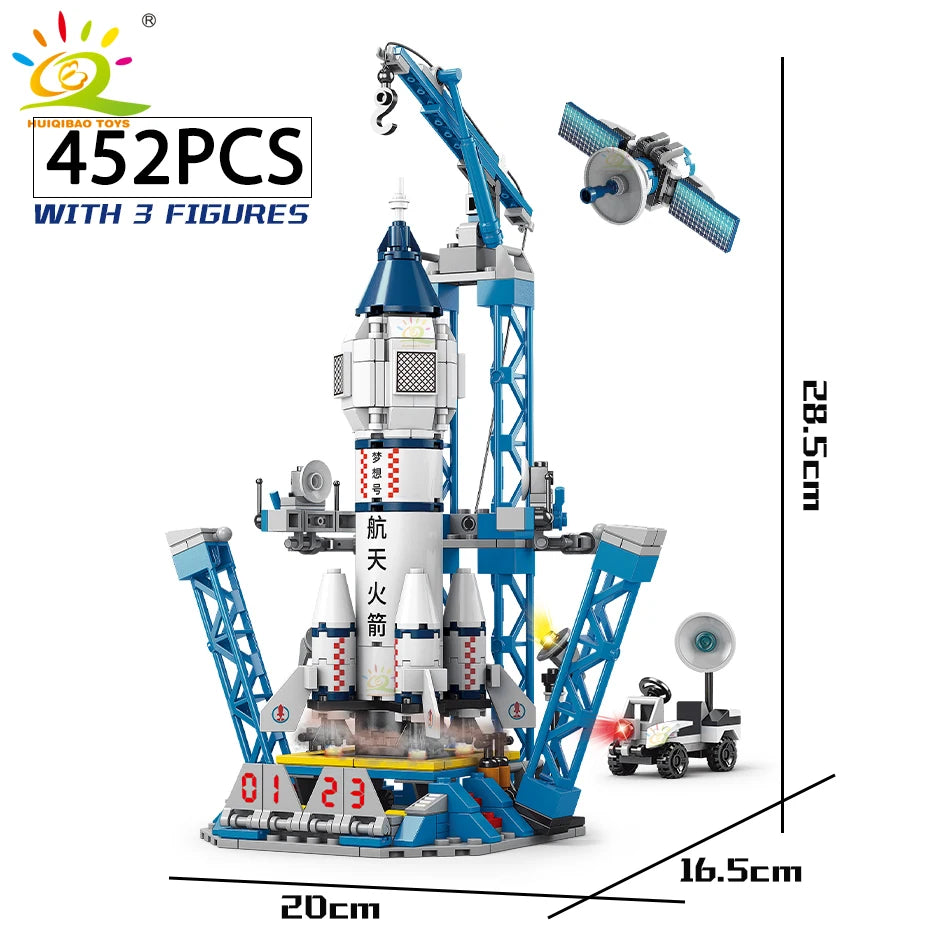 HUIQIBAO Space Rocket Building Blocks with Astronaut Figure