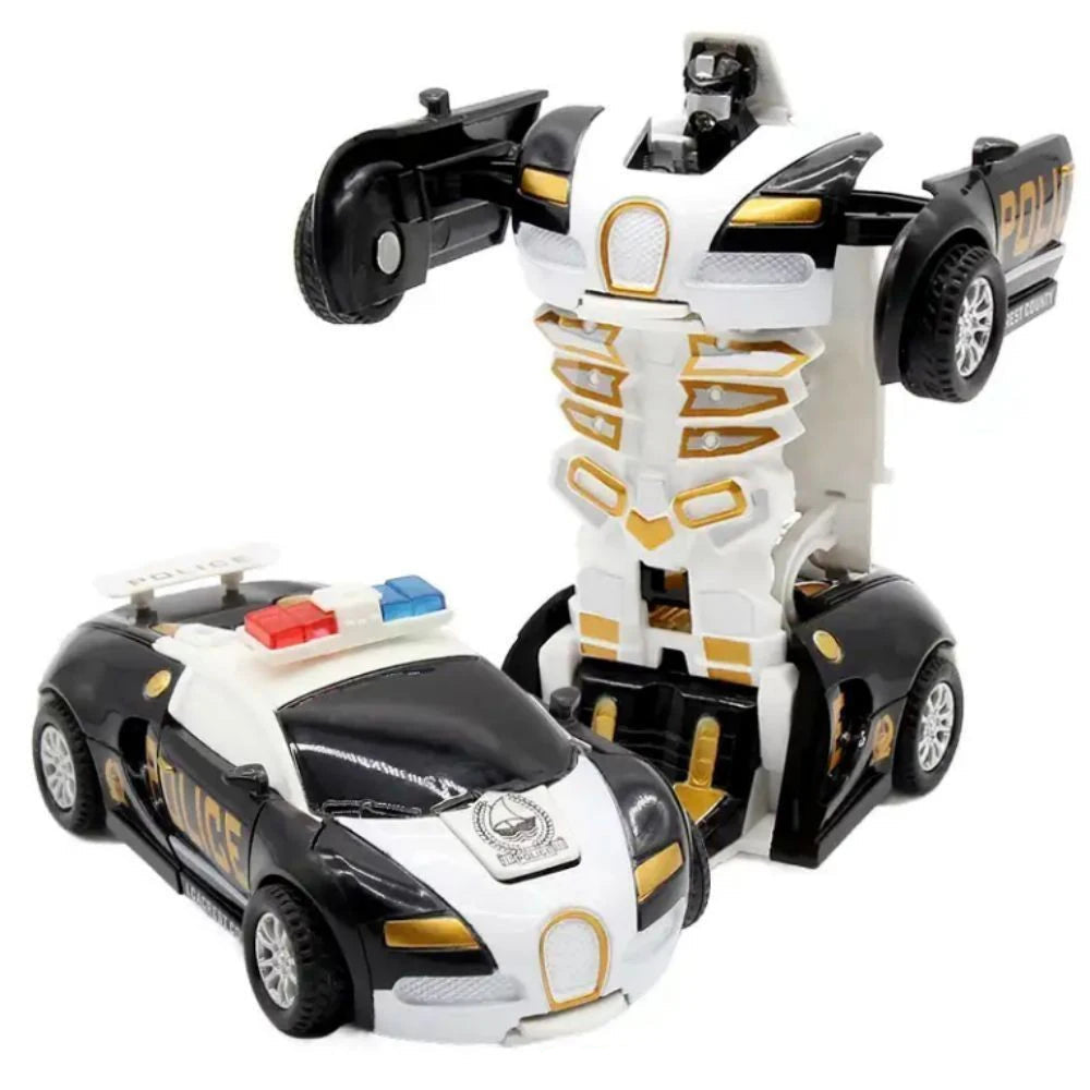Transformable Robot Sports Car Toy | No Battery Educational Colorful Vehicle for Kids