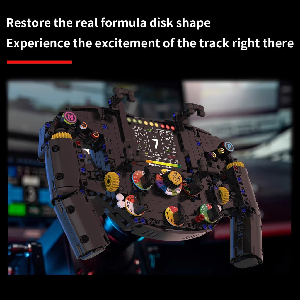 833 PCS Steering Wheel Building Blocks – Racing Simulation Model & Phone Holder Toy