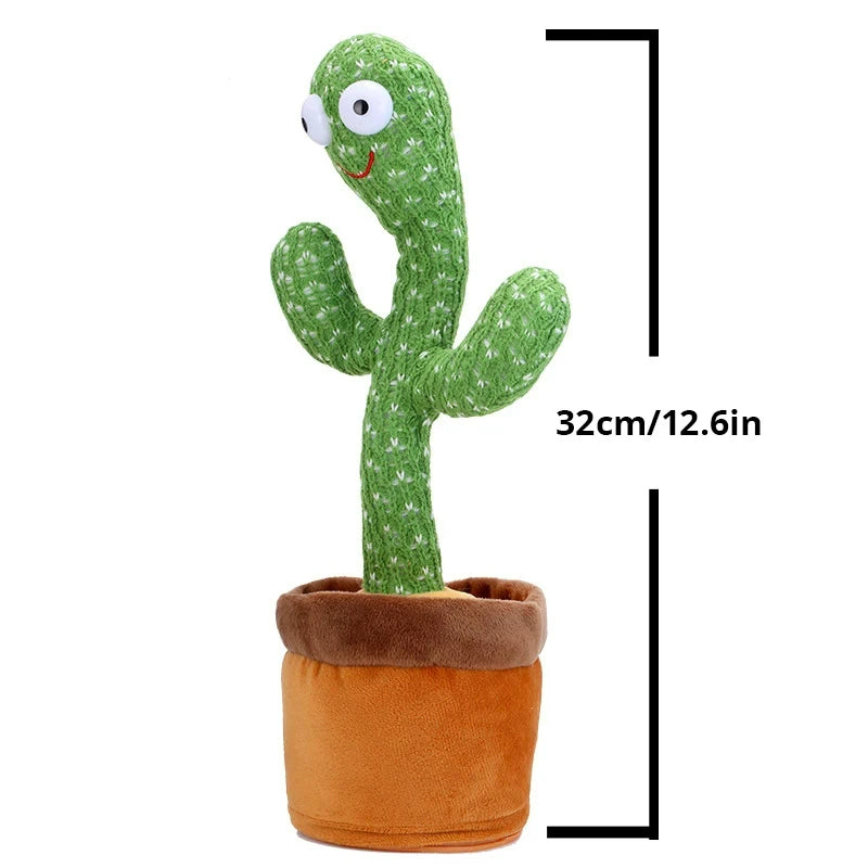 Dancing Talking Cactus Toy | Repeat Voice, Sing & Dance Plush Interactive Toy for Kids