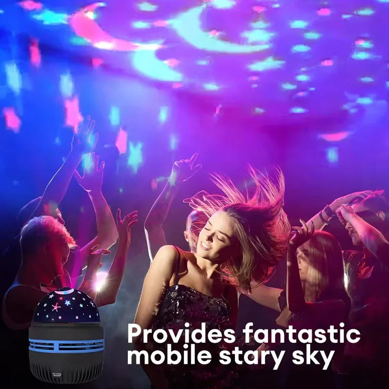 LED Starry Sky Projector Night Light | USB Galaxy Magic Ball Lamp with Moon & Stars
