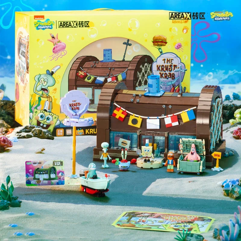 SpongeBob Krusty Krab Building Blocks – Creative Restaurant Scene Model Set for Kids