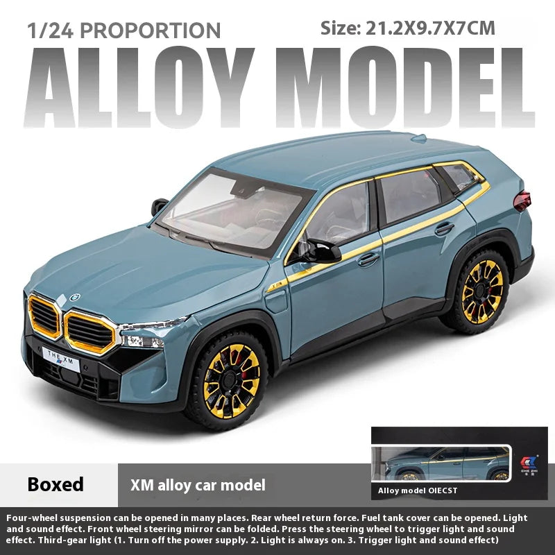 1:24 XM Alloy Car Model Toy with Sound, Lights & Wind-Up Action – For Kids & Collectors