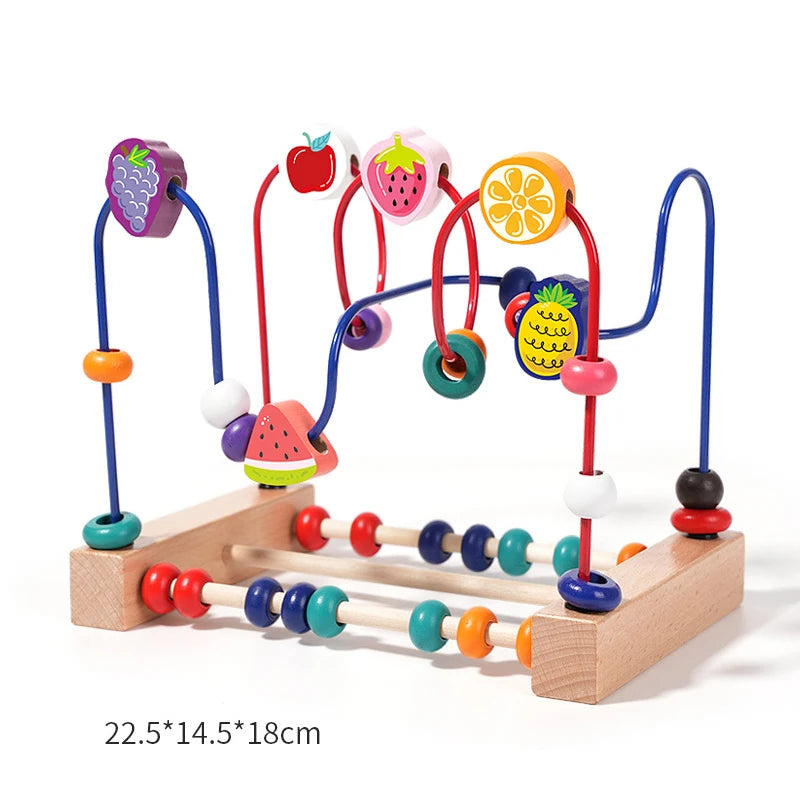 Montessori Wooden Bead Maze Toy for Toddlers – Educational Fine Motor Skills Activity, Color & Shape Learning for Preschool Kids