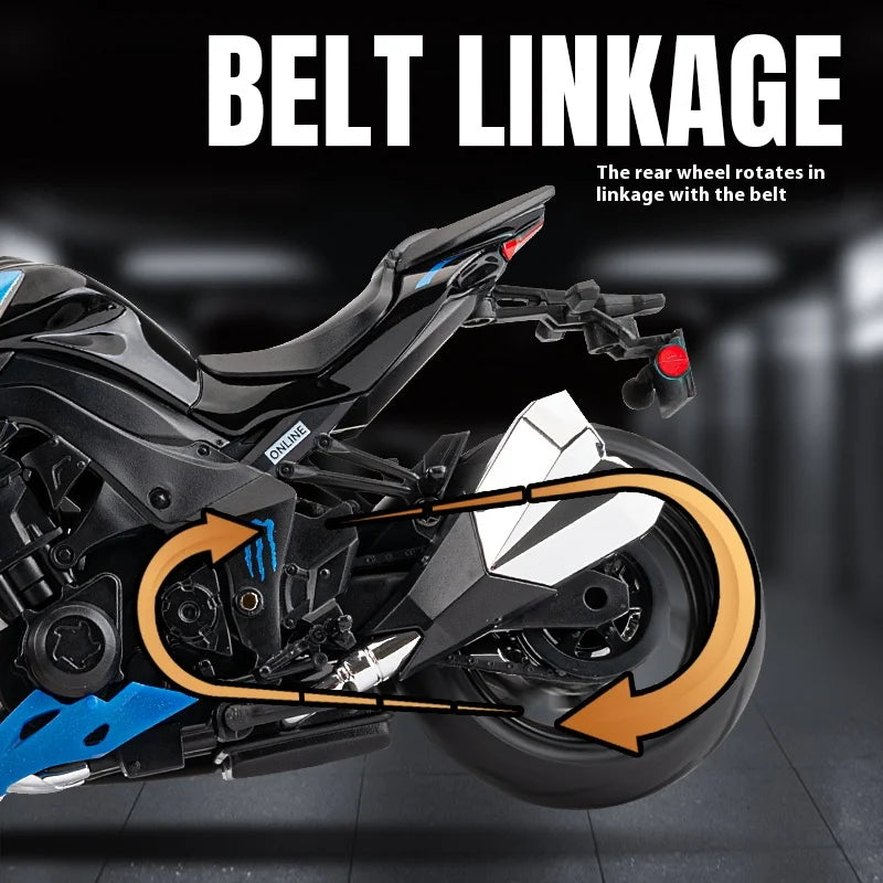 1:12 Kawasaki Z1000 Alloy Motorcycle Model – Simulation Street Bike Toy for Kids & Collectors