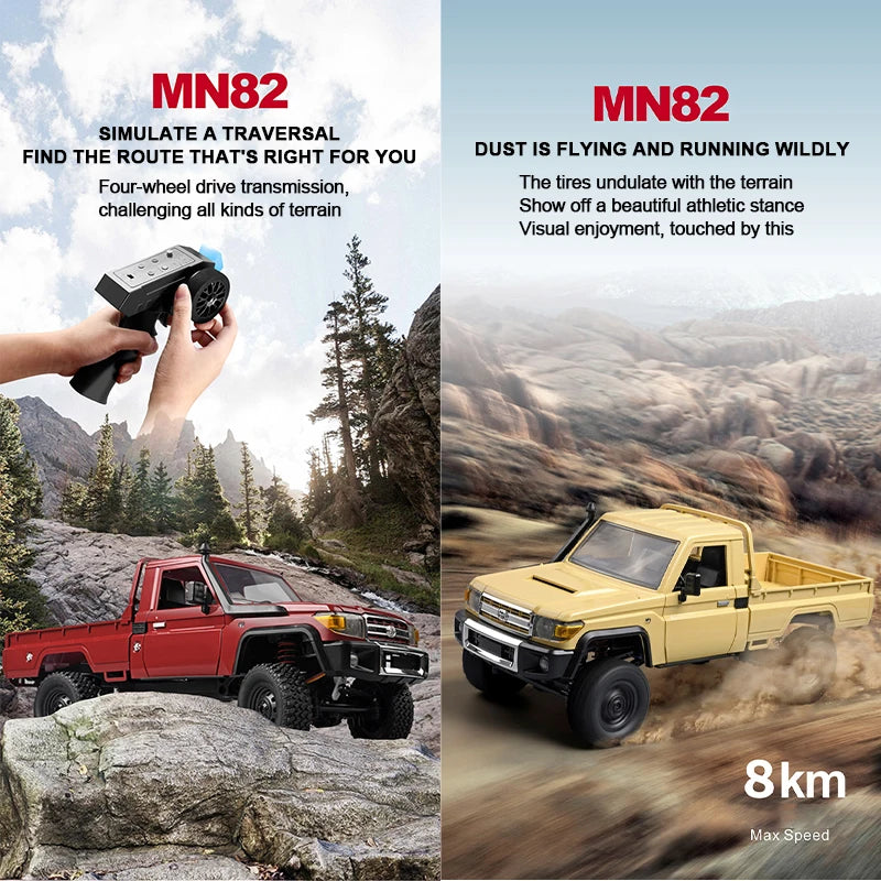 1/12 ZWN MN82 LC79 4WD RC Pickup Truck – Off-Road Climbing Remote Control Car