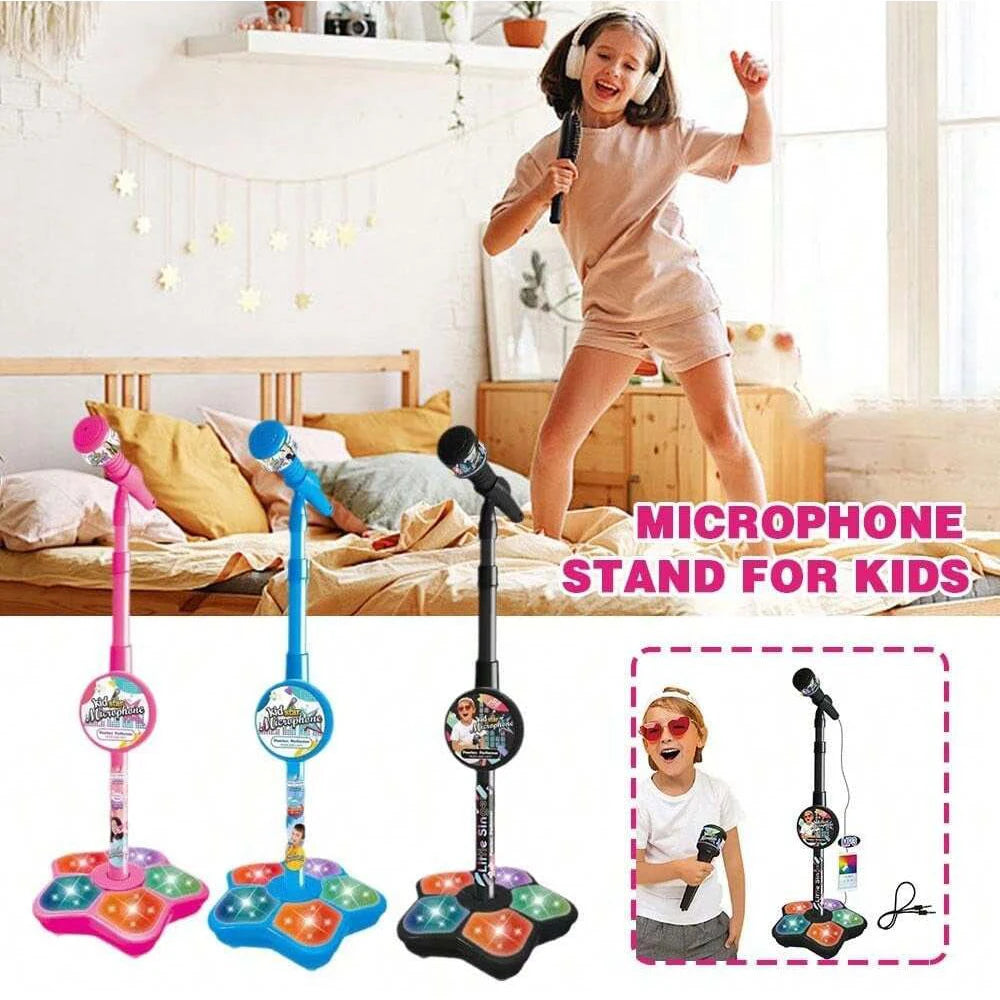 Kids Karaoke Microphone Stand – Portable Music Singing Toy, Adjustable Height