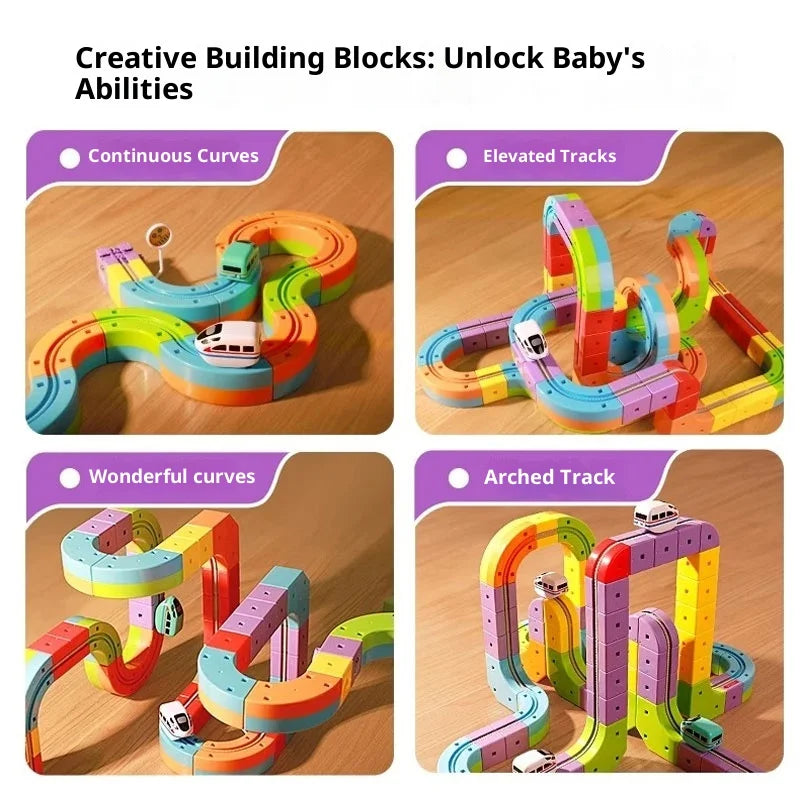 Electric Magnetic Anti-Gravity Track Set – 100+ PCS STEM Railway Building Toy