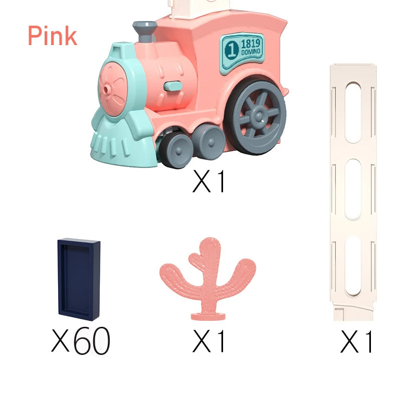 Kids Electric Domino Train Set – Automatic Laying with Sound & Light